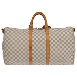 Louis Vuitton-LOUIS VUITTON Damier Azur Keepall Bandouliere 55 Boston Bag N41429 Auth 94205-Other