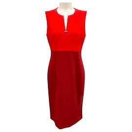 Robe fourreau bicolore Daedalus Rouge Hugo Boss Rouge