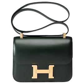 Hermès-Sac HERMES Constance en Cuir Vert - 102189-Vert