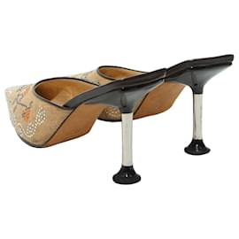 Fendi-FENDI Sandals T.EU 38 Cloth-Camel