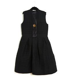Céline Pre Herbst 2014 Kleid FR38 Schwarz Wolle Cocktailkleid UK10 US8 NWT Celine Schwarz