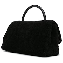 Chanel-Black Chanel Medium Shearling Coco Handle Flap Satchel-Black