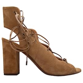 Saint Laurent-SAINT LAURENT Sandals T.EU 38 Cloth-Camel
