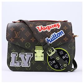 Louis Vuitton-Louis Vuitton Monogram Canvas Patches Pochette Metis Limited Edition MM 2Way Handbag M43991-Brown