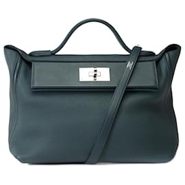 Hermès-Sac HERMES 24/24 en Cuir Vert - 101818-Vert