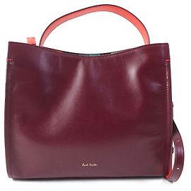 Paul Smith Leather 2WAY Handbag Shoulder Bag Brown