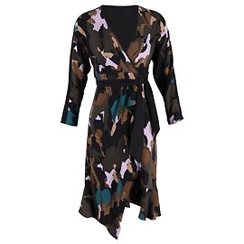 Vestido envelope estampado Diane Von Furstenberg em viscose multicolorida Multicor