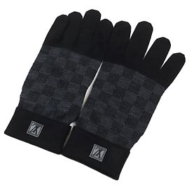 Louis Vuitton Damier Wool LV Logo Gloves Black