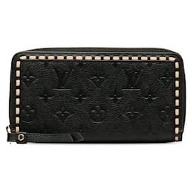 Louis Vuitton-Louis Vuitton Monogram Empreinte Zippy Wallet Black Leather-Black