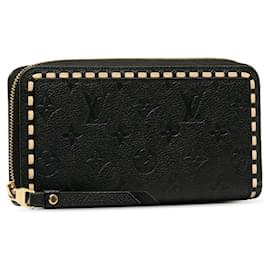 Louis Vuitton-Louis Vuitton Monogram Empreinte Zippy Wallet Black Leather-Black