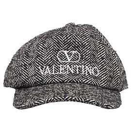 Valentino Garavani Cappellino Logo in Lana e Cotone Valentino Nero Nero