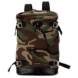 Yves Saint Laurent Saint Laurent Camouflage Canvas Leather Backpack Green