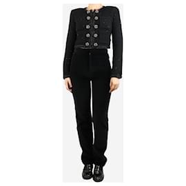 Autre Marque-Black velvet straight-leg trousers - size S-Black