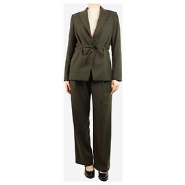 Vince Khaki Twill Blazer- und Hosenanzug - Größe M Grün
