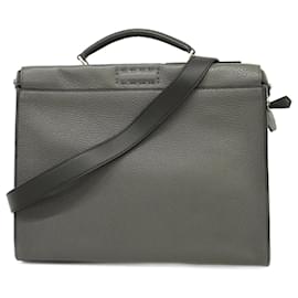 Fendi-Fendi Peekaboo Fit Leather Handbag-Brown