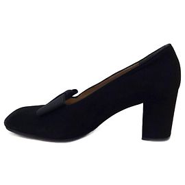 Yves Saint Laurent Schwarze Wildlederschuhe mit Absatz YSL Schwarz