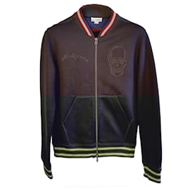 Alexander Mcqueen-Alexander Mcqueen Navy Blue Floral Edition Bombers Jacket-White,Red,Blue,Navy blue