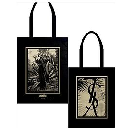 Sac Cabas Yves Saint Laurent Manifesto Noir et Doré Coton Noir Doré