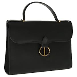 Christian Dior-Christian Dior Hand Bag Leather Black Gold Auth 95744-Black,Golden