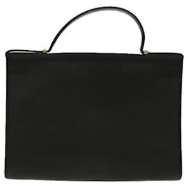Christian Dior-Christian Dior Hand Bag Leather Black Gold Auth 95744-Black,Golden