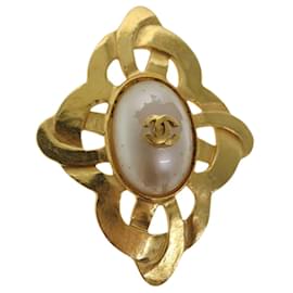 Chanel-CHANEL Brooch metal Gold Tone CC Auth bs19066-Other