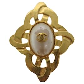 Chanel-CHANEL Brooch metal Gold Tone CC Auth bs19066-Other