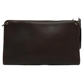 Christian Dior-Christian Dior Shoulder Bag Leather Gold Brown Auth bs19108-Brown,Golden