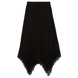 THE KOOPLES new asymmetrical black pleated skirt T1 Black