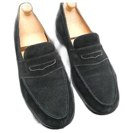 JM Weston mocassino in vitello scamosciato nero 8E 43 largo Nero