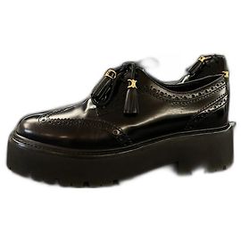 Céline Bulky Brogue Derby Bulle Schwarz