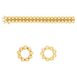 Conjunto de pulseira e brincos reversíveis Cartier Honeymoon Dourado