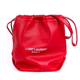 SAINT LAURENT - Borsa a secchiello Teddy Saint Laurent in pelle rossa Rosso