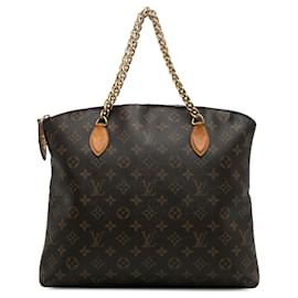 Louis Vuitton-Brown Louis Vuitton Monogram Lockit Chain MM Tote Bag-Brown