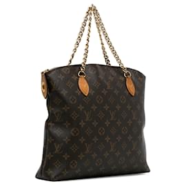 Louis Vuitton-Brown Louis Vuitton Monogram Lockit Chain MM Tote Bag-Brown