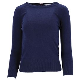Pull zippé à dos tricoté Diane Von Furstenberg en laine bleu marine Bleu Bleu Marine