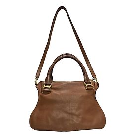 Bolsa Chloé Medium Marcie em couro de bezerro granulado marrom Marrom Vermelho