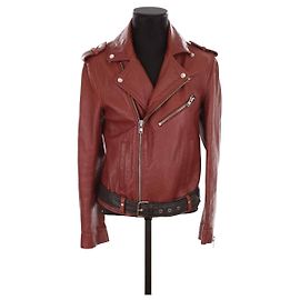 Maje Leather jacket in leather Dark red