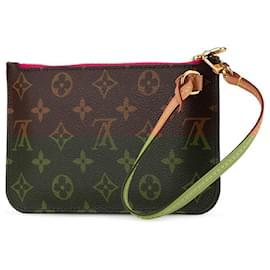 Louis Vuitton-Brown Louis Vuitton Monogram Neverfull Pouch-Brown