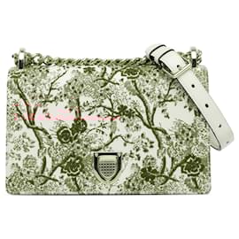 Dior-Red Dior Medium Calfskin Embroidered Floral Toile de Jouy Diorama Flap Crossbody Bag-Red