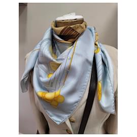 Hermès-Silk scarves-Light blue