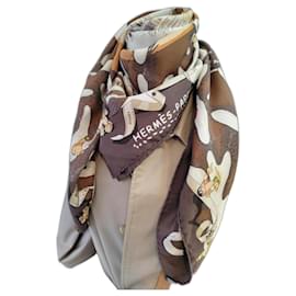 Hermès-Silk scarves-Dark brown