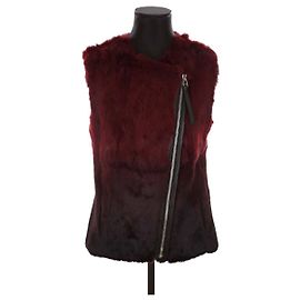 Sandro Abrigo de piel Burdeos