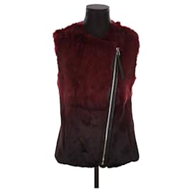 Sandro Fur coat Dark red