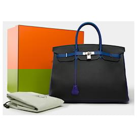 Hermès-HERMES Birkin 40 in Black Leather - 102188-Black
