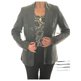 Gerard Darel Black Leather Jacket Size 38 Black