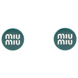 Orecchini Miu Miu Verde Abete e Bianco a Clip Verde