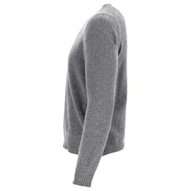 Prada-Prada V-Neck Pullover in Grey Wool-Grey