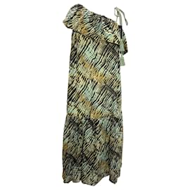 Ulla Johnson-Ulla Johnson Daniela Asymmetric Printed Midi Dress in Multicolor Cotton-Other