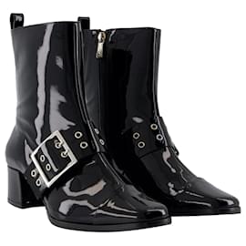 Autre Marque-Rock Boots - Carel - Leather - Black-Black