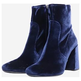 Prada-Blue Stretch-suede ankle boots - size EU 40-Blue